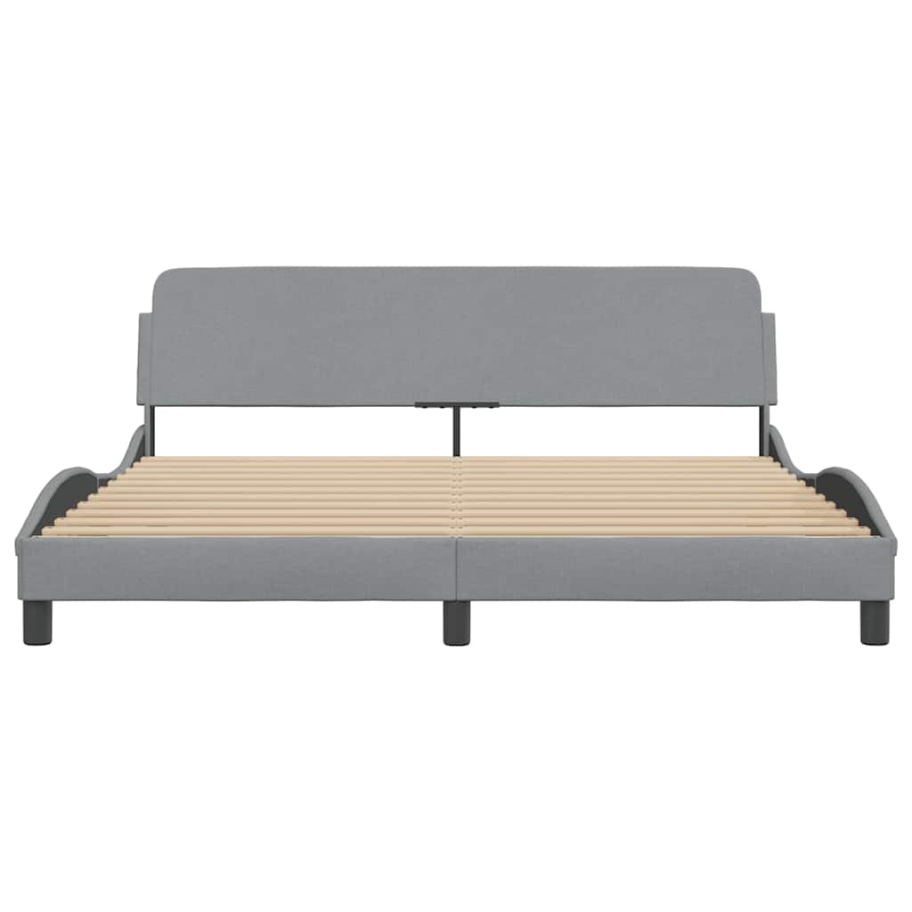 Bed Frame "Dover" Light Grey 180x200 cm Super King Fabric