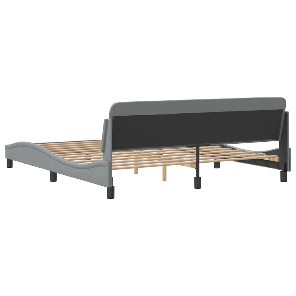 Bed Frame "Dover" Light Grey 180x200 cm Super King Fabric