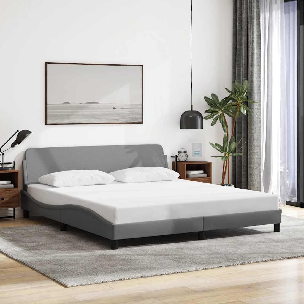 Bed Frame "Dover" Light Grey 180x200 cm Super King Fabric