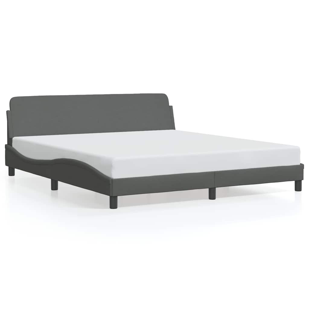 Bed Frame "Dover" Dark Grey 180x200 cm Super King Fabric