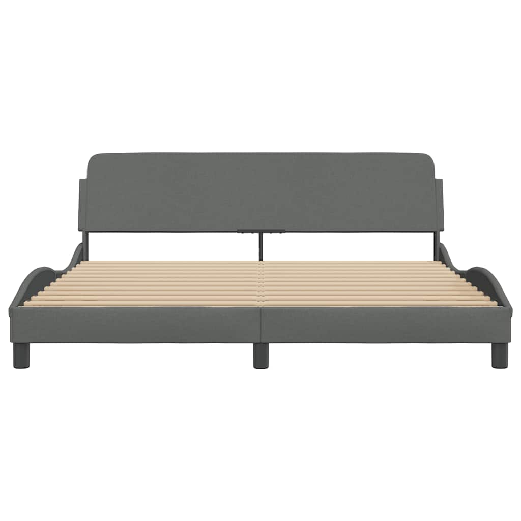 Bed Frame "Dover" Dark Grey 180x200 cm Super King Fabric