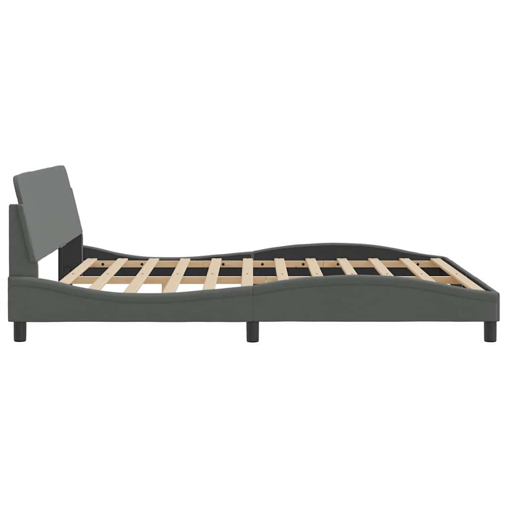 Bed Frame "Dover" Dark Grey 180x200 cm Super King Fabric