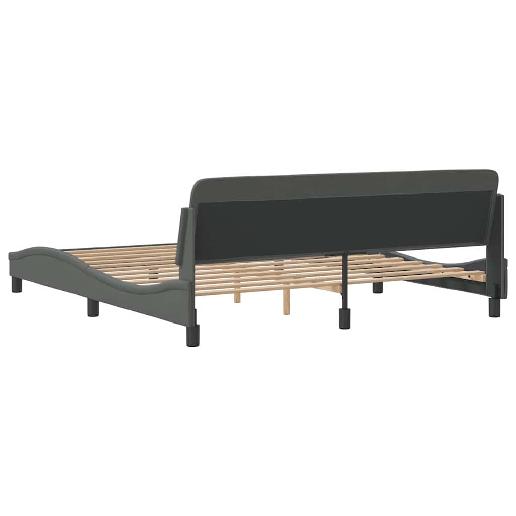 Bed Frame "Dover" Dark Grey 180x200 cm Super King Fabric