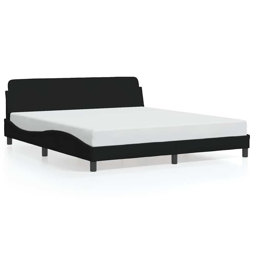 Bed Frame "Dover" Black 180x200 cm Super King Fabric