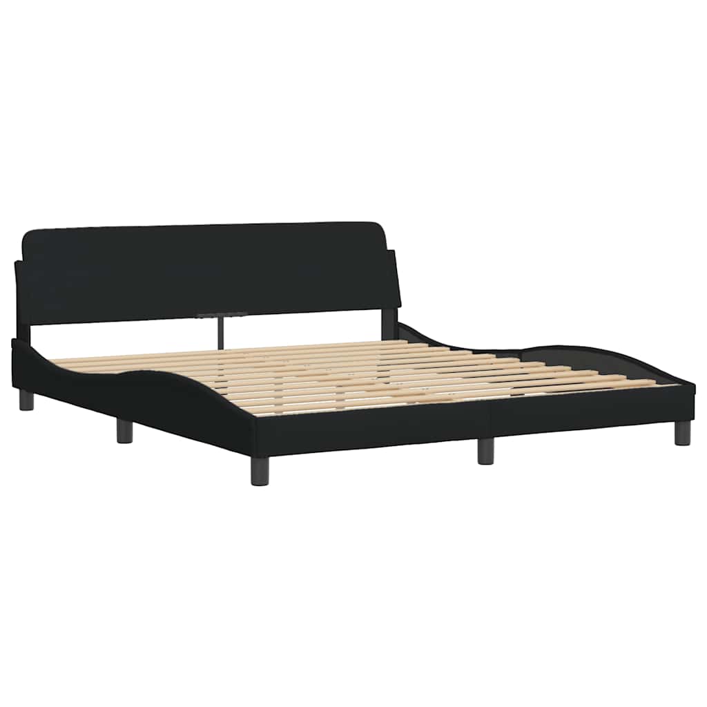 Bed Frame "Dover" Black 180x200 cm Super King Fabric