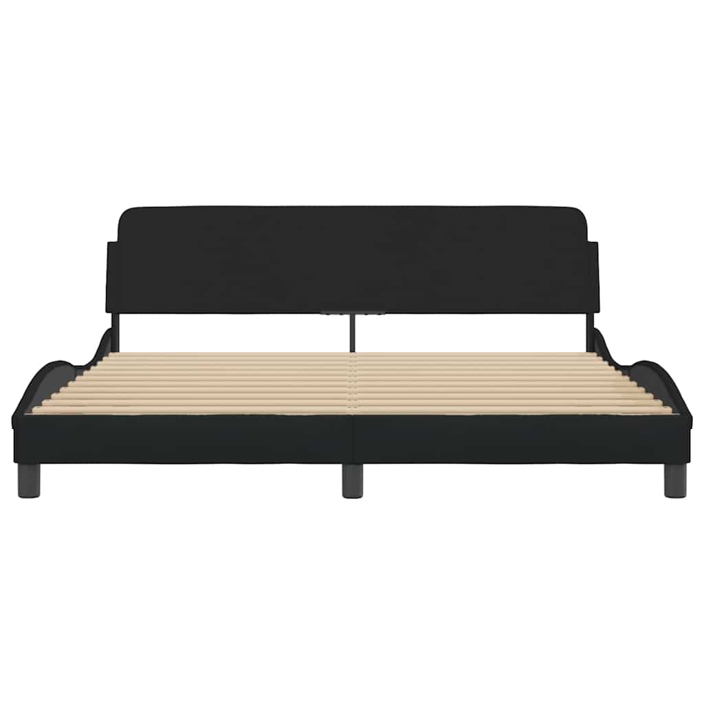 Bed Frame "Dover" Black 180x200 cm Super King Fabric
