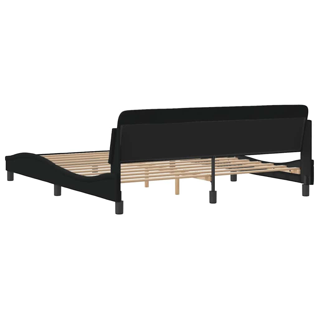 Bed Frame "Dover" Black 180x200 cm Super King Fabric