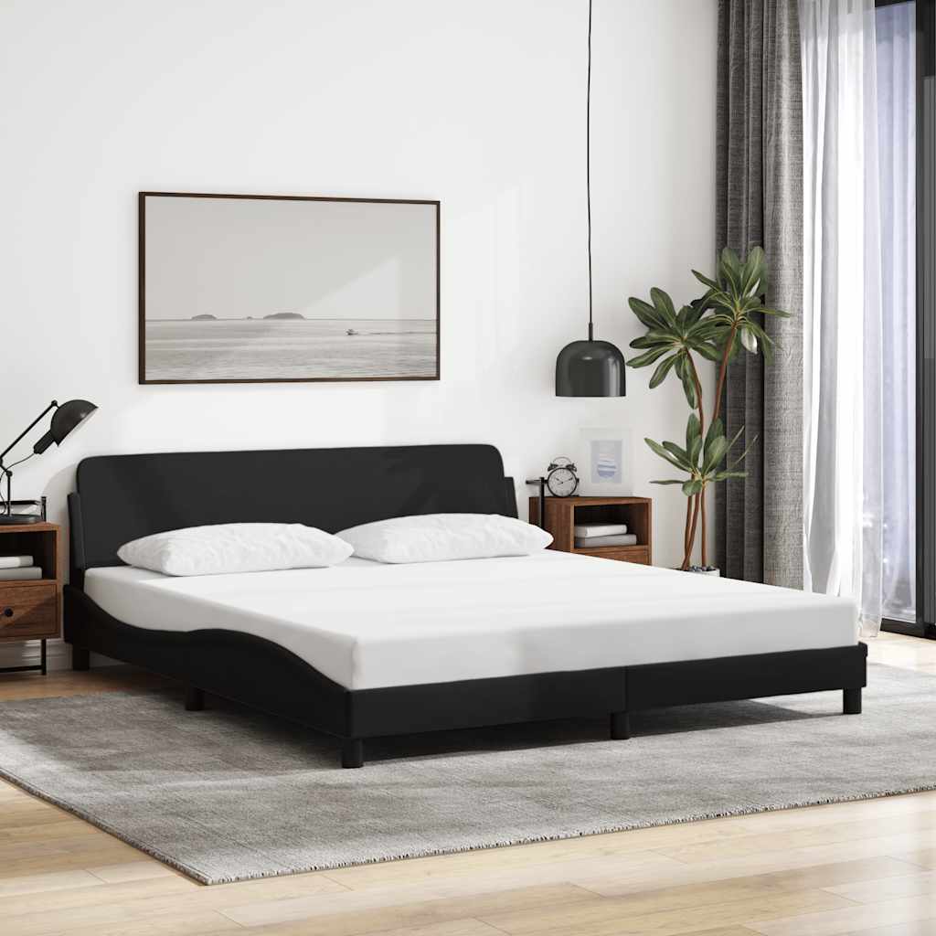 Bed Frame "Dover" Black 180x200 cm Super King Fabric