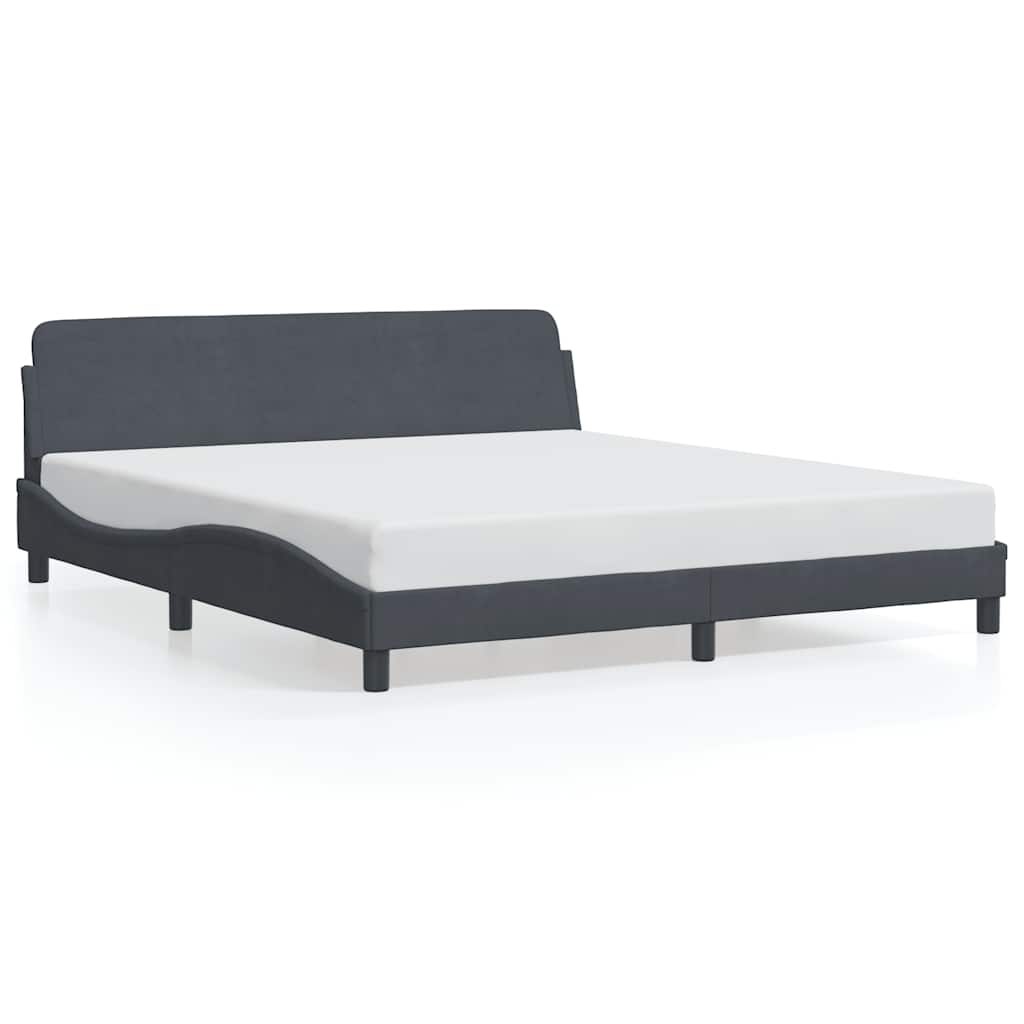Bed Frame "Dover" Dark Grey 180x200 cm Super King Velvet
