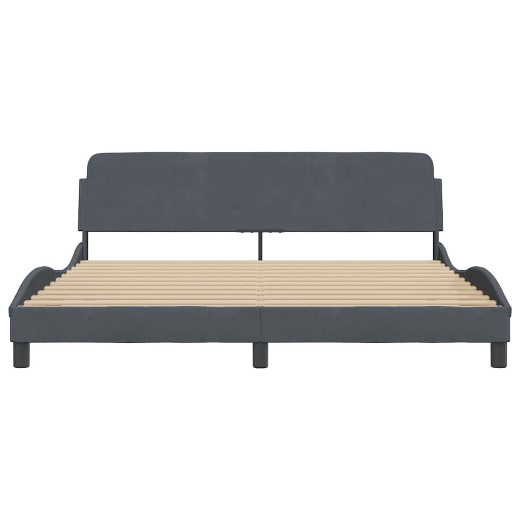 Bed Frame "Dover" Dark Grey 180x200 cm Super King Velvet