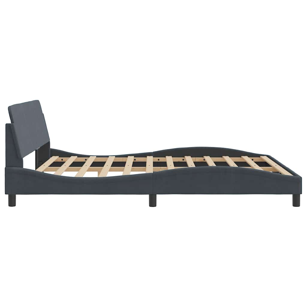 Bed Frame "Dover" Dark Grey 180x200 cm Super King Velvet
