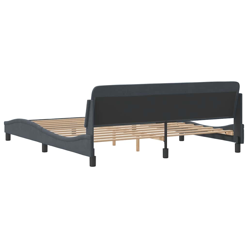 Bed Frame "Dover" Dark Grey 180x200 cm Super King Velvet