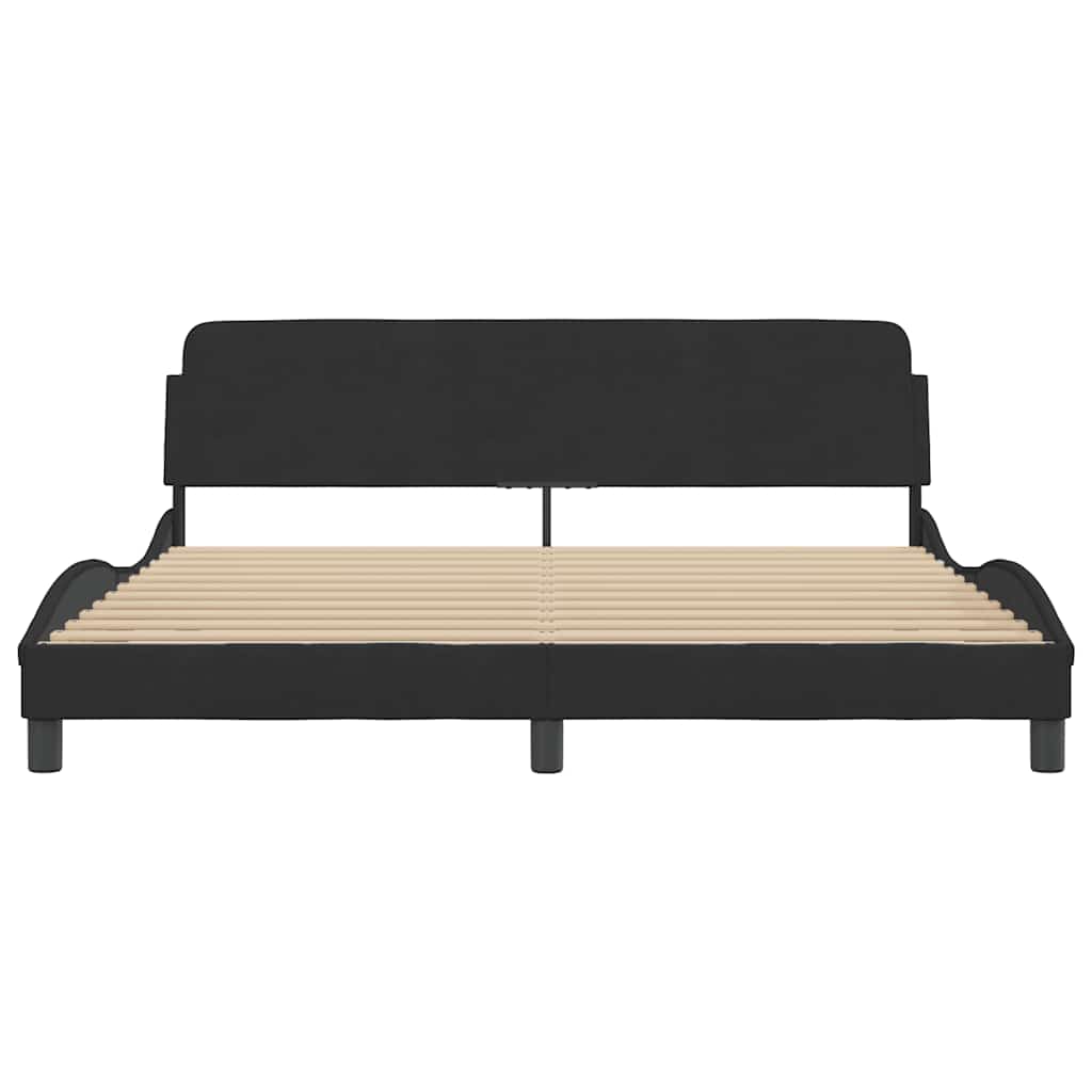 Bed Frame "Dover" Black 180x200 cm Super King Velvet
