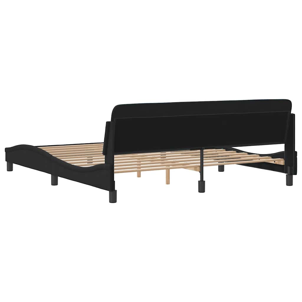 Bed Frame "Dover" Black 180x200 cm Super King Velvet