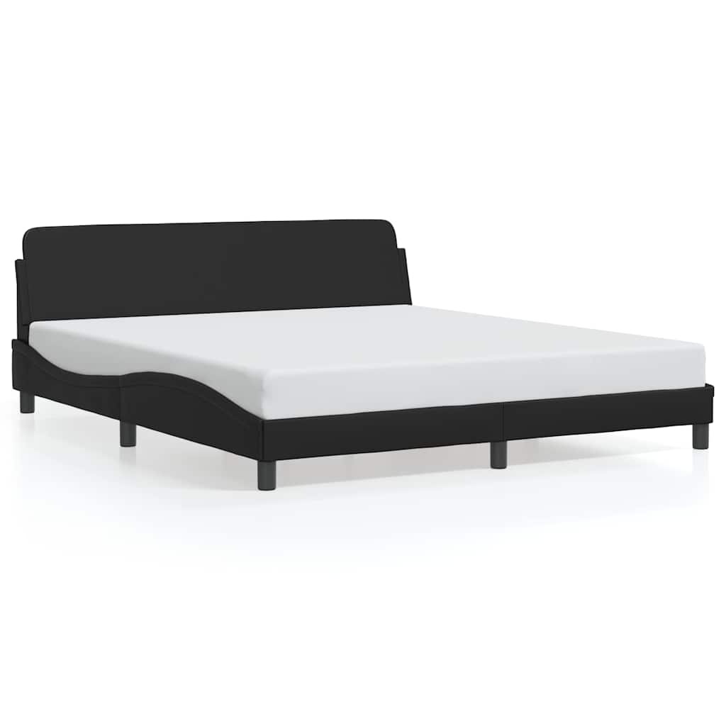 Bed Frame "Dover" Black 180x200 cm Super King Faux Leather