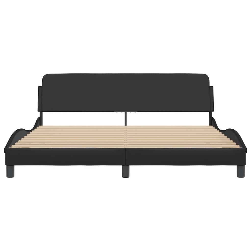 Bed Frame "Dover" Black 180x200 cm Super King Faux Leather
