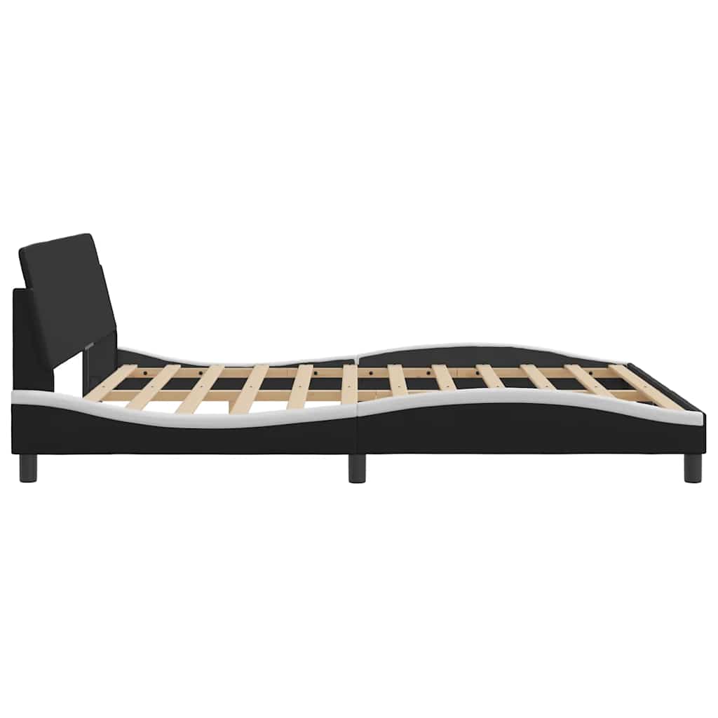 Bed Frame "Dover" Black and White 180x200 cm Super King Faux Leather