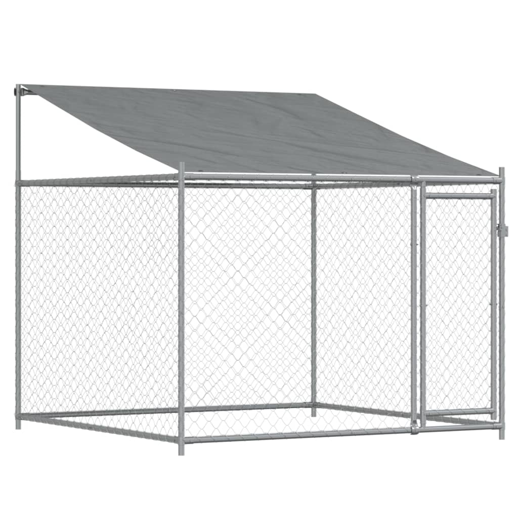 Dog Cage with Roof and Doors Grey 8x2x2 m Galvanised Steel