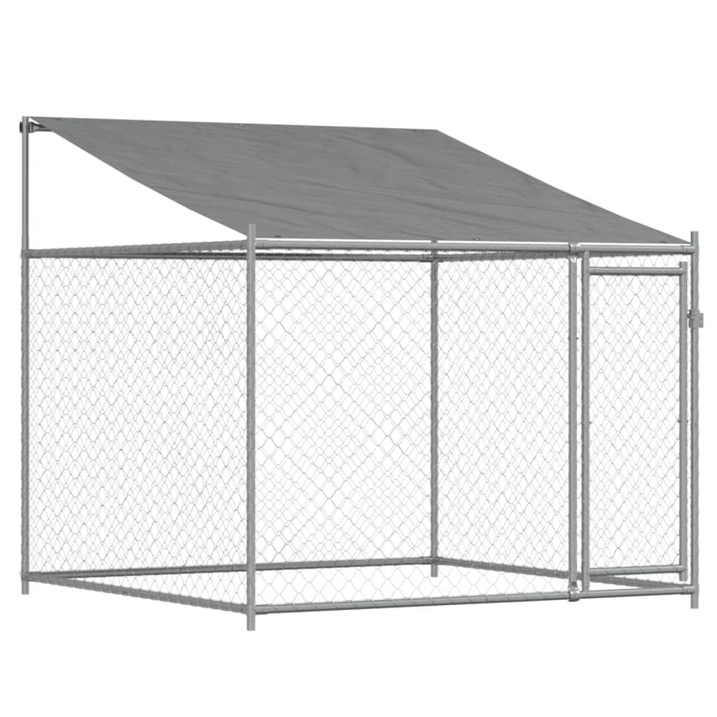 vidaXL Dog Cage with Roof and Doors Grey 10x2x2 m Galvanised Steel