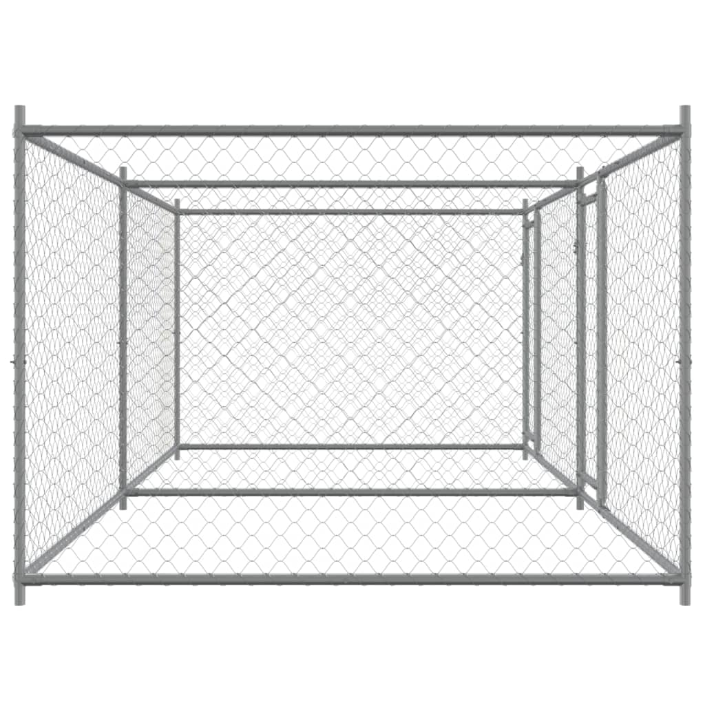 Dog Cage with Doors Grey 4x2x1,5 m Galvanised Steel