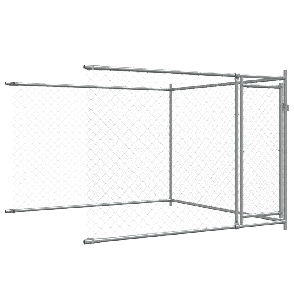 Dog Cage with Doors Grey 4x2x1,5 m Galvanised Steel