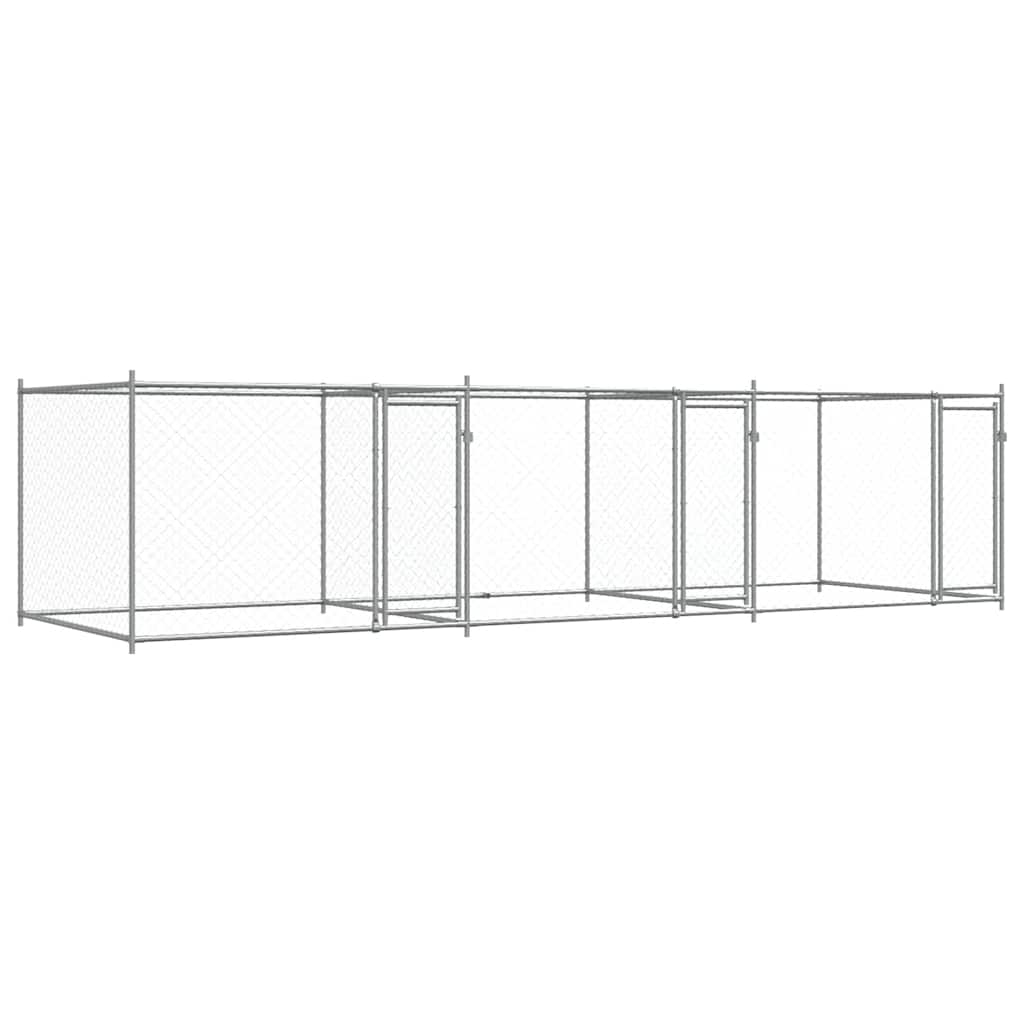 Dog Cage with Doors Grey 6x2x1,5 m Galvanised Steel