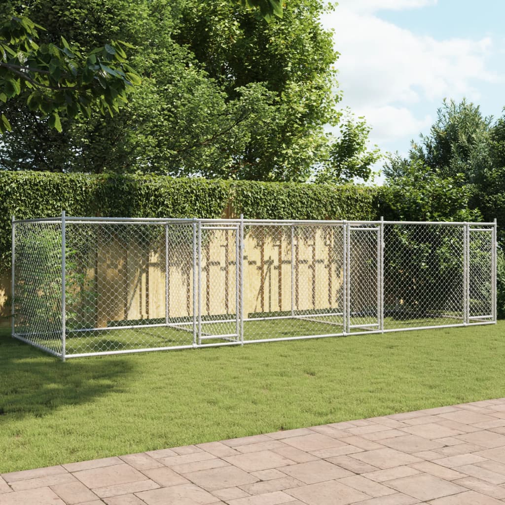 Dog Cage with Doors Grey 6x2x1,5 m Galvanised Steel