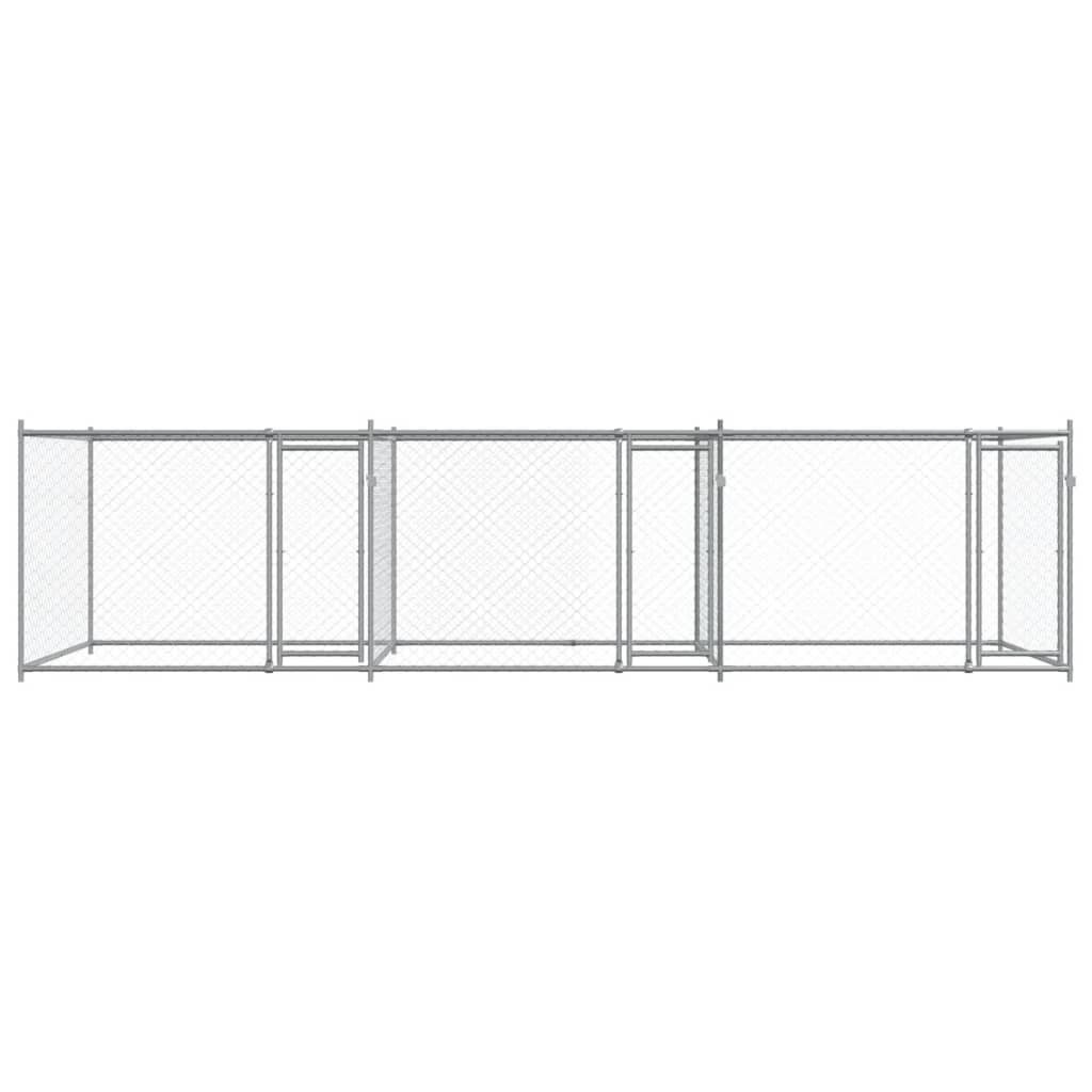 Dog Cage with Doors Grey 6x2x1,5 m Galvanised Steel