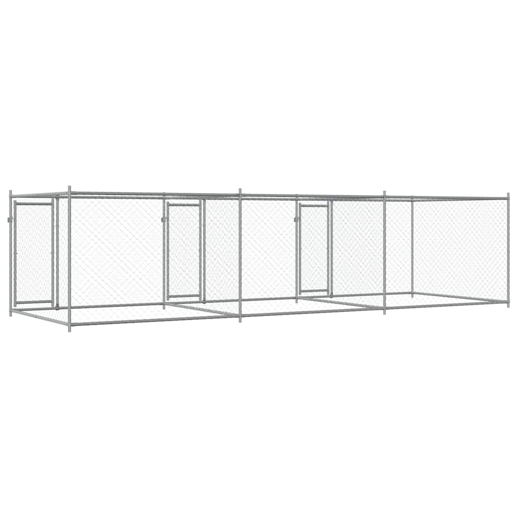 Dog Cage with Doors Grey 6x2x1,5 m Galvanised Steel