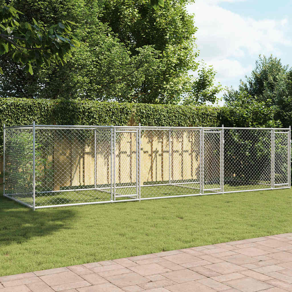 Dog Cage with Doors Grey 6x2x1,5 m Galvanised Steel