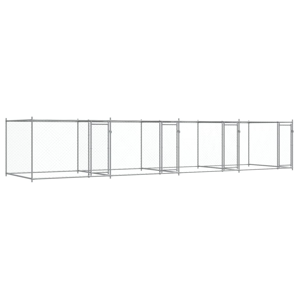 Dog Cage with Doors Grey 8x2x1,5 m Galvanised Steel