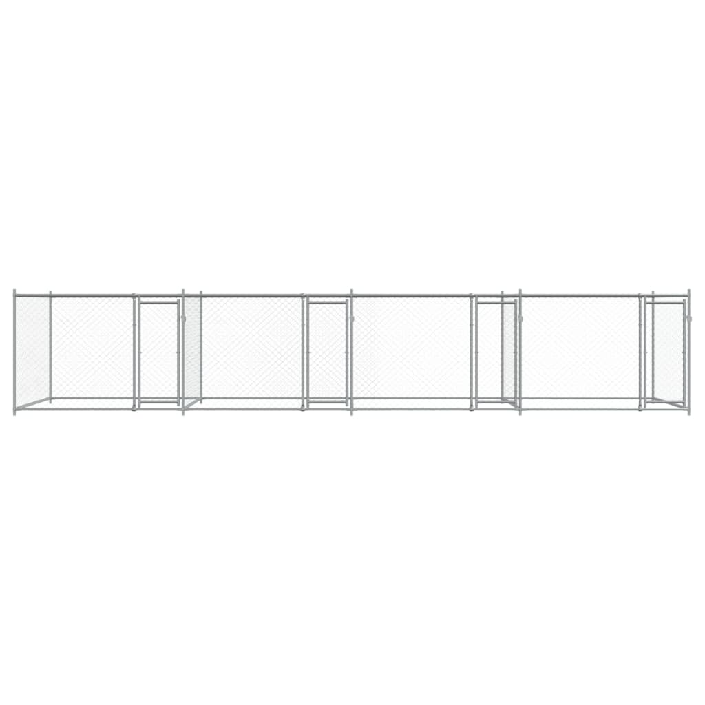 Dog Cage with Doors Grey 8x2x1,5 m Galvanised Steel