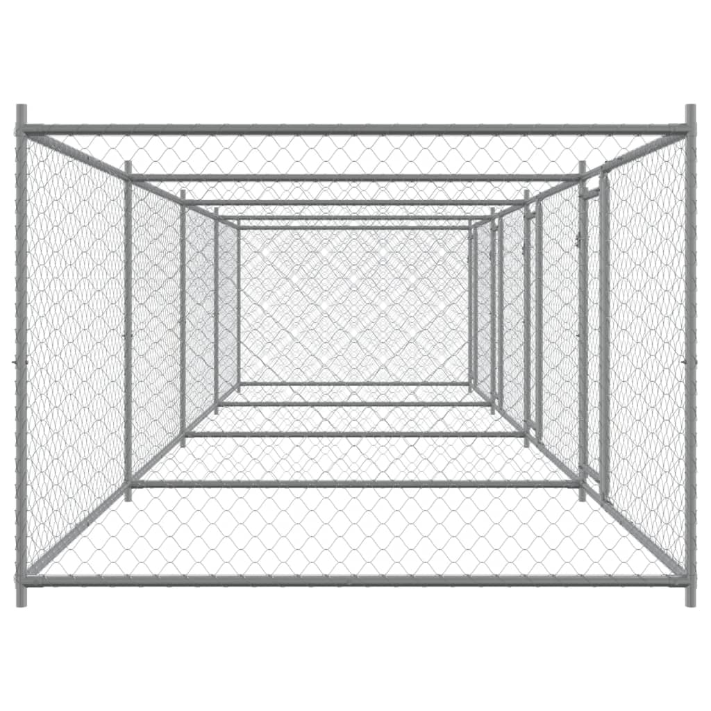 Dog Cage with Doors Grey 8x2x1,5 m Galvanised Steel