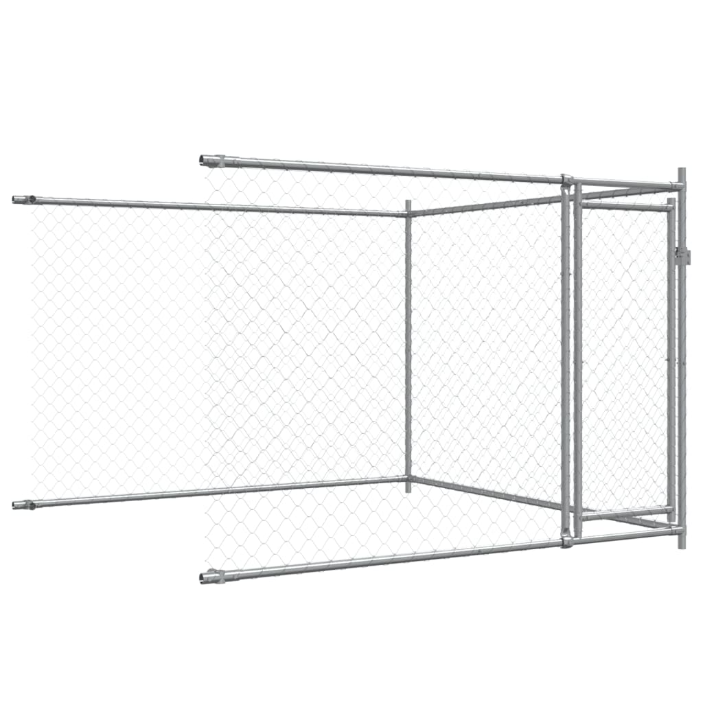 Dog Cage with Doors Grey 8x2x1.5 m Galvanised Steel