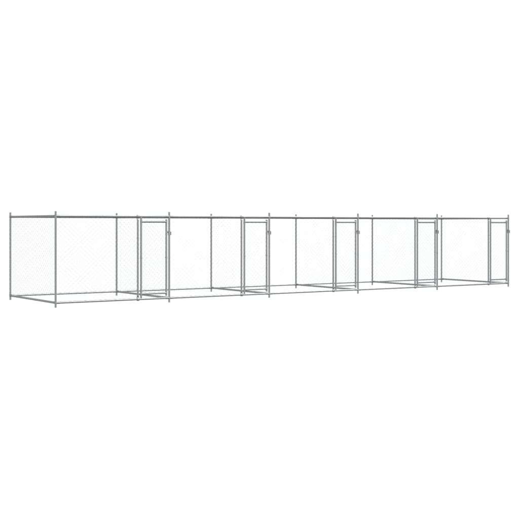 Dog Cage with Doors Grey 10x2x1,5 m Galvanised Steel