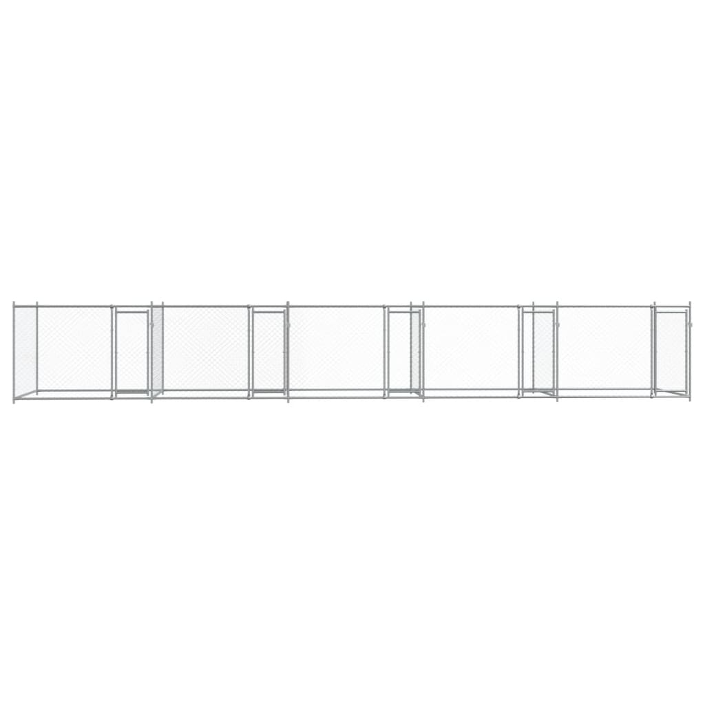 Dog Cage with Doors Grey 10x2x1,5 m Galvanised Steel