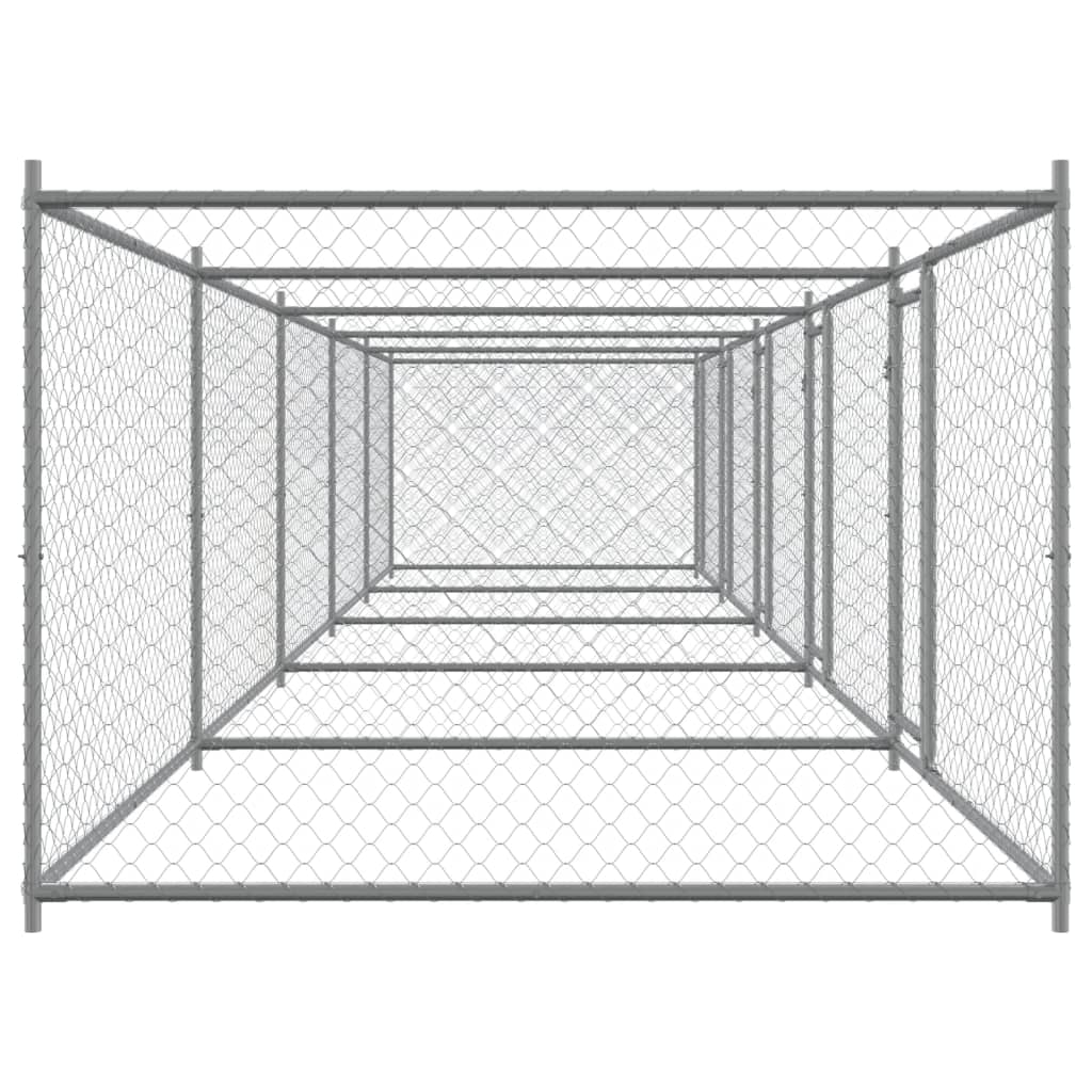 Dog Cage with Doors Grey 10x2x1,5 m Galvanised Steel