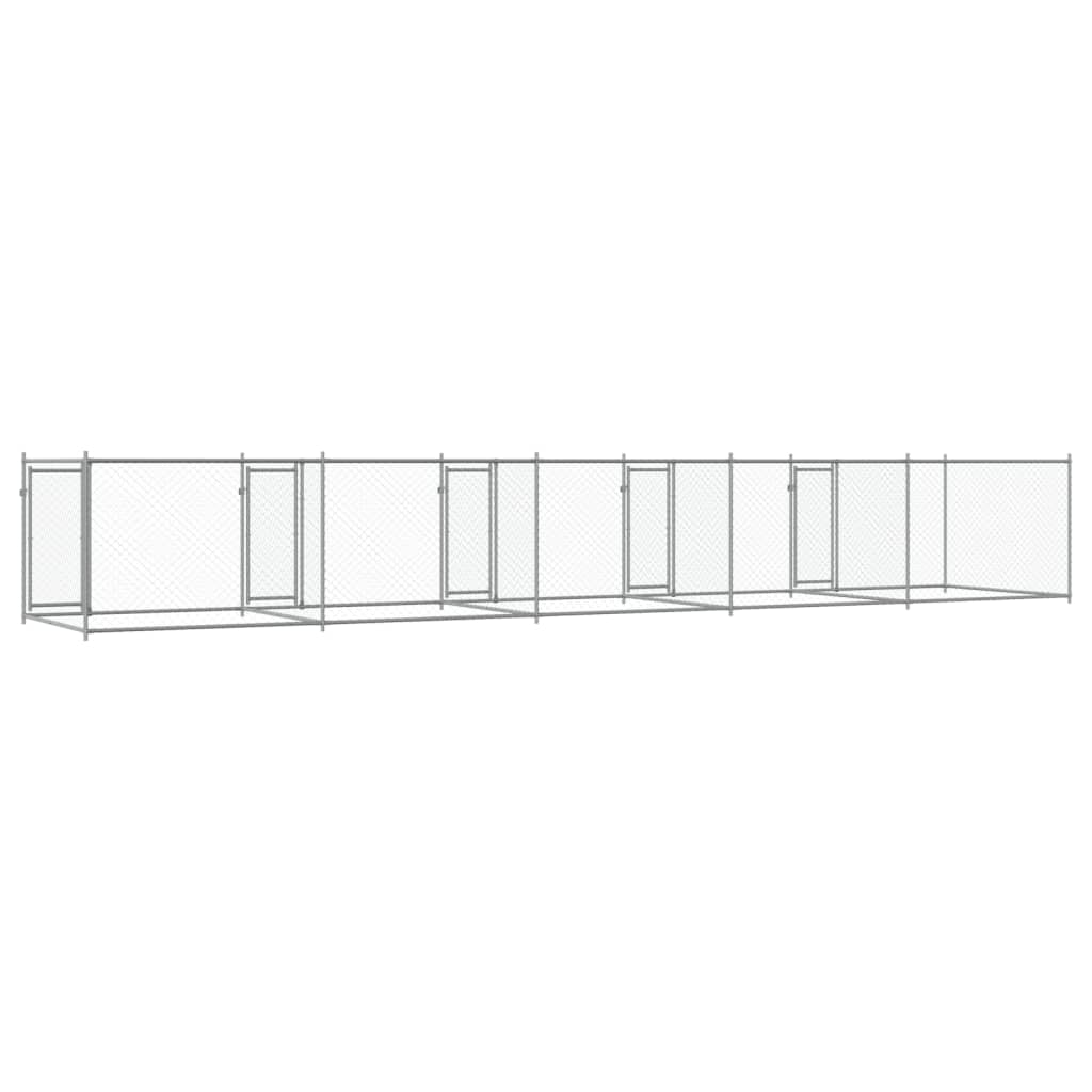 Dog Cage with Doors Grey 10x2x1,5 m Galvanised Steel
