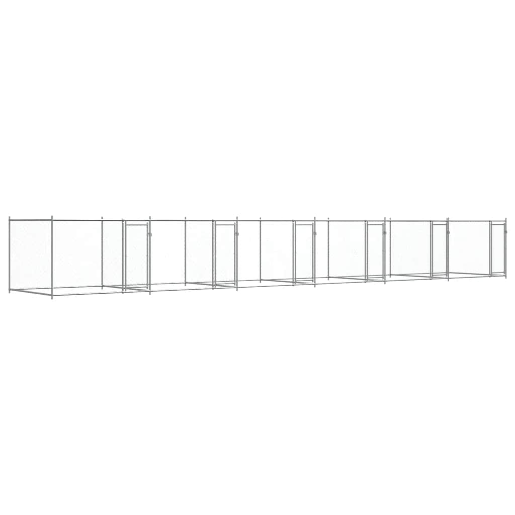 Dog Cage with Doors Grey 12x2x1,5 m Galvanised Steel