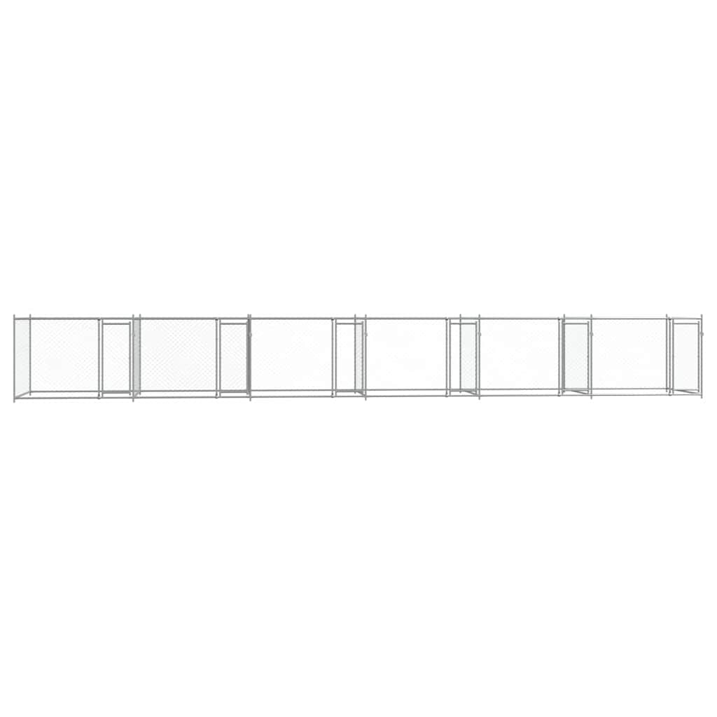 Dog Cage with Doors Grey 12x2x1,5 m Galvanised Steel