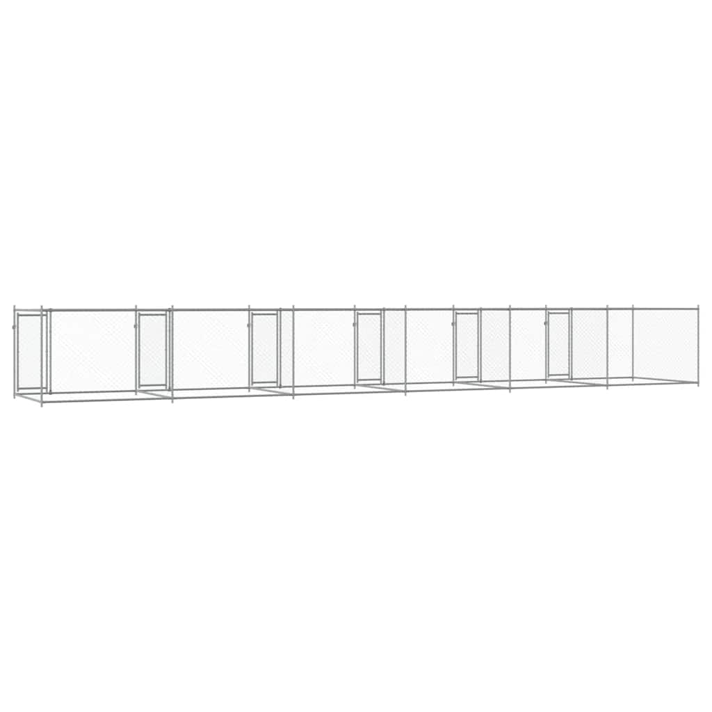 Dog Cage with Doors Grey 12x2x1,5 m Galvanised Steel
