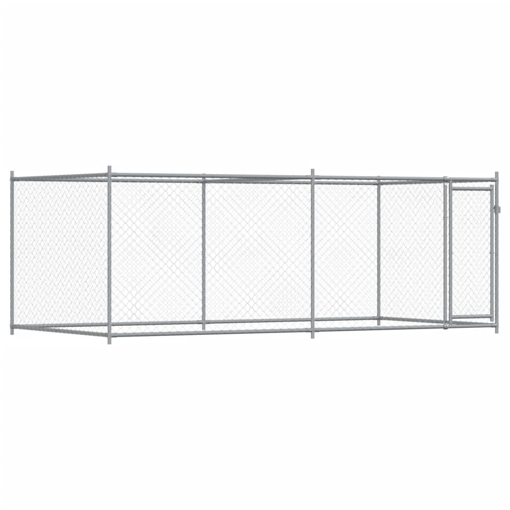 Dog Cage with Door Grey 4x2x1,5 m Galvanised Steel