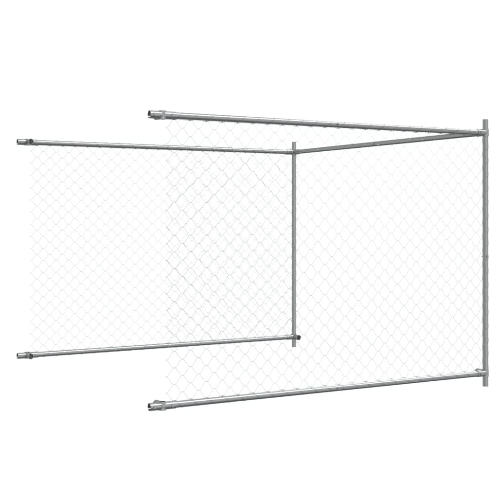 Dog Cage with Door Grey 4x2x1.5 m Galvanised Steel