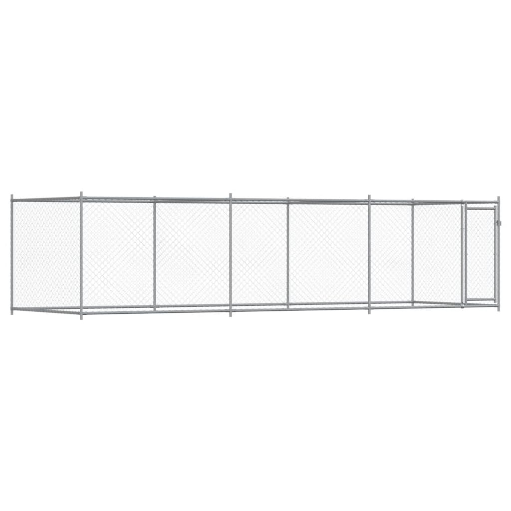 Dog Cage with Door Grey 6x2x1,5 m Galvanised Steel
