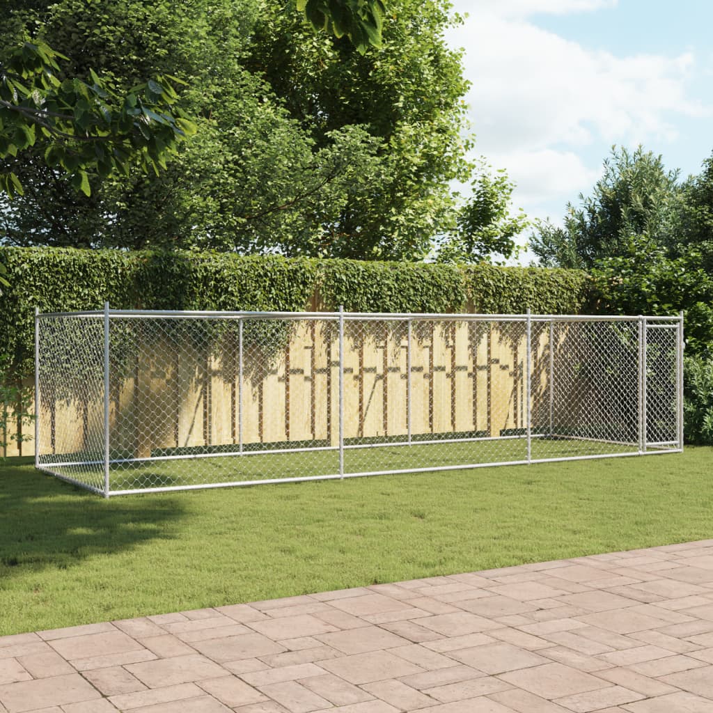 Dog Cage with Door Grey 6x2x1,5 m Galvanised Steel