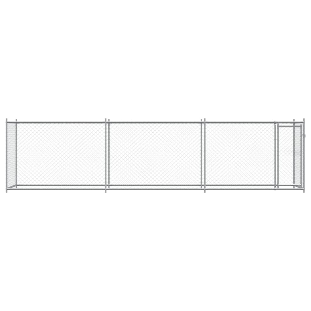 Dog Cage with Door Grey 6x2x1,5 m Galvanised Steel
