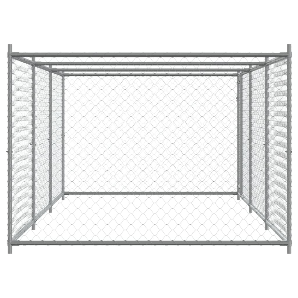 Dog Cage with Door Grey 6x2x1,5 m Galvanised Steel