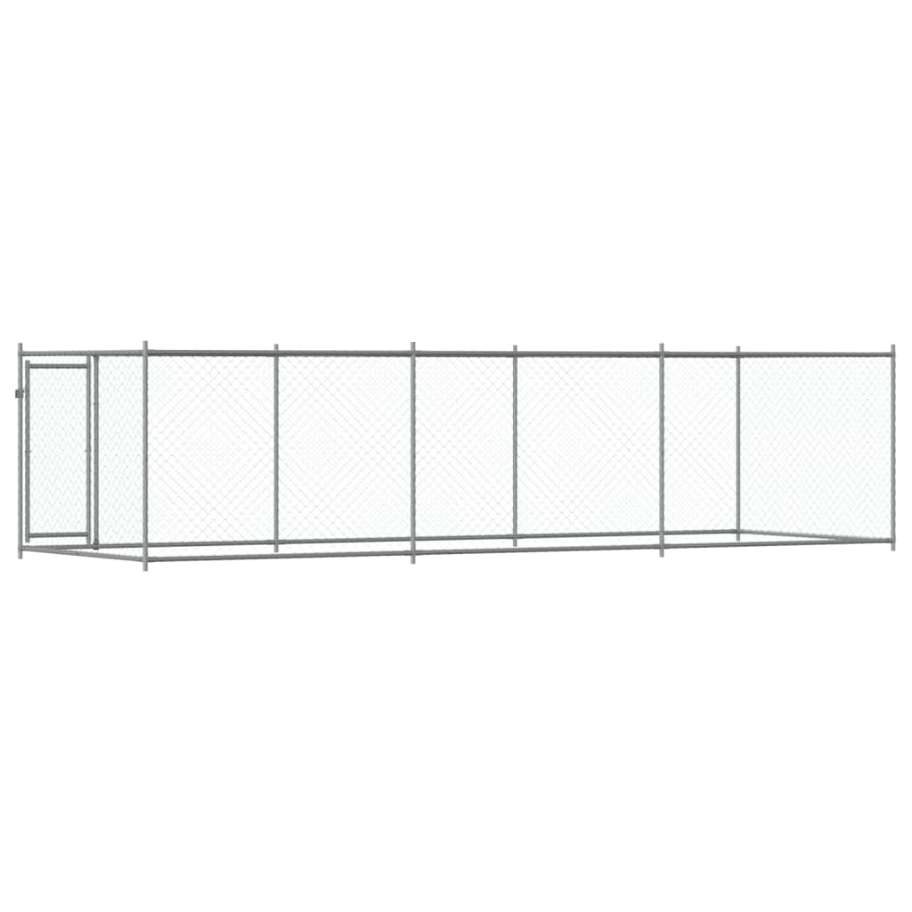 Dog Cage with Door Grey 6x2x1,5 m Galvanised Steel