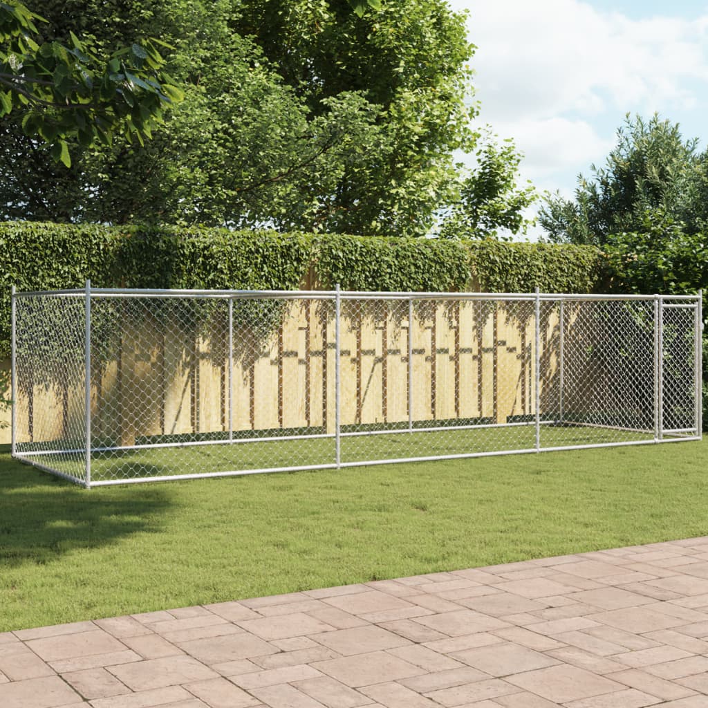 Dog Cage with Door Grey 6x2x1,5 m Galvanised Steel