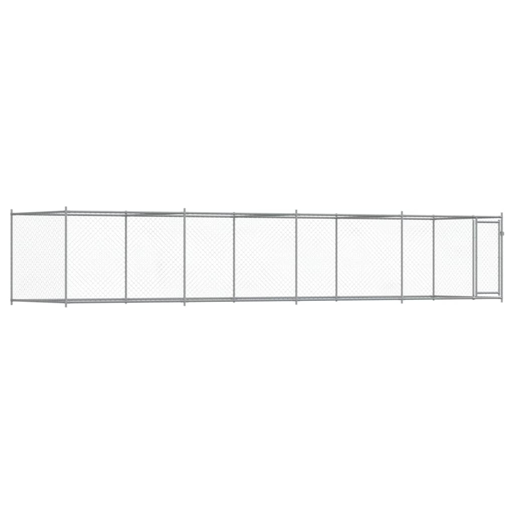 Dog Cage with Door Grey 8x2x1,5 m Galvanised Steel